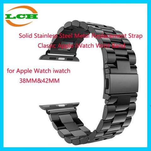 Solid Stainless Steel Metal Replacement Strap Classic Apple Iwatch Wrist Band