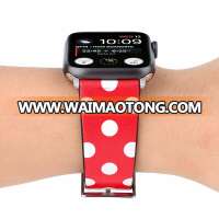 Cartoon Pattern leather Strap For apple iwatch 38mm/42mm/40mm/44mm with adapter